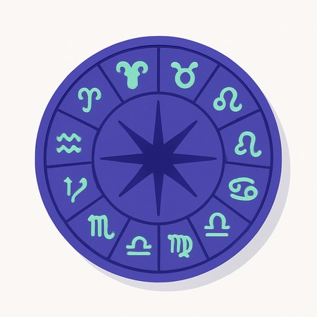 Колесо зодиака с двенадцатью знаками